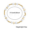 Religious Brass & Iron & Imitation Pearl Beads Stretch Bracelets for Women RY7339-1-2