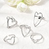 5Pcs 304 Stainless Steel Open Cuff Rings for Women RJEW-K313-12P-1