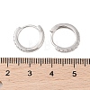 925 Sterling Silver with  Micro Pave Cubic Zirconia Hoop Earrings Findings STER-B004-17P-3