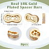 8Pcs Brass Micro Pave Cubic Zirconia Spacer Bars ZIRC-BBC0002-04-2