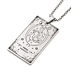 Non-Tarnish 201 Stainless Steel Rectangle with Constellation Pendant Necklaces NJEW-M223-02H-1