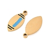 304 Stainless Steel Enamel Pendants STAS-Z190-07G-02-2