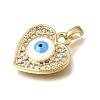Brass Micro Pave Clear Cubic Zirconia with Enamel Pendants CU-CBAA556-10B-2