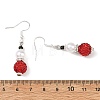 Christmas Handmade Polymer Clay Rhinestone Dangle Earrings EJEW-JE07518-01-5
