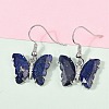 Natural Lapis Lazuli Brass Dangle Earrings EJEW-M081-01P-07-5