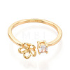 Flower Brass Micro Pave Cubic Zirconia Cup Peg Ring Settings X-KK-N274-15G-2
