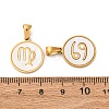 Natural Shell Flat Round with Twelve Constellations
 Pendants STAS-I353-02G-3