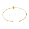 Rack Plating Brass Micro Pave Clear Cubic Zirconia Letter Open Cuff Bangles BJEW-A018-01G-S-3