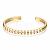 Brass Micro Pave Clear Cubic Zirconia Cuff Bangles BJEW-N302-005H-NF-1