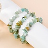 Unisex Chip Natural Flower Amazonite Beaded Stretch Bracelets BJEW-S143-26-8