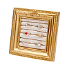 Square Photo Frame Resin Ring Organizer Stands with Velvet Mat ODIS-WH0031-50-1