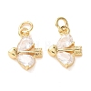 Brass Micro Pave Clear Cubic Zirconia Charms CU-E003-14G-B-1