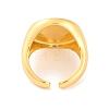 Round with Tulip Brass Enamel Open Cuff Rings RJEW-U009-05C-G-3