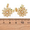 Brass Micro Pave Clear Cubic Zirconia Pendants KK-G543-05G-02-3