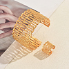 Elegant Alloy Hollow Cuff Bangle & Ring Set YH4609-1