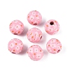 Printed Wood European Beads WOOD-G029-06E-1