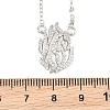 Brass Micro Pave Clear Cubic Zirconia Flame Pendant Adjustable Slider Necklaces KK-CBA4547-10P-4