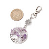 Chakra Natural & Synthetic Gemstone Chips Beads & Alloy Tree of Life Pendant Decorations GG-CJ775D-3