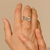 Brass Micro Pave Cubic Zirconia Finger Rings FS-WG6545E-31-1