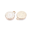 Rack Plating Alloy Enamel Pendants ENAM-N070-01A-01G-03-2