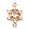 Brass Pave Clear Cubic Zirconia Connector Charms KK-G503-30G-1