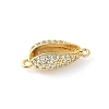 Brass Micro Pave Clear Cubic Zirconia Shell Shaped Links Connector Charms KK-K399-03A-G-2