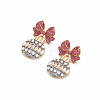 Zinc Alloy & Rhinestone Dangle Stud Earrings FS-WG792C8-02-2