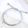 5Pcs Multicolor Stylish Unisex Round Brass Bead Braided Bracelet Sets OJ1564-1-4