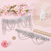 2Pcs 2 Styles Flower Forehead Crystal Rhinestone Headbands OHAR-ME0001-17-3