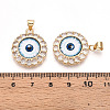 Brass Micro Pave Clear Cubic Zirconia Pendants for Women KK-T070-92A-01-3