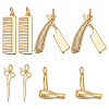 8Pcs 4 Styles Hairdressing Brass Pendants KK-UN0006-11-1