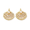 Brass Micro Pave Clear Cubic Zirconia Charms KK-P351-03B-G-1