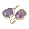 Natural Amethyst Faceted Teardrop Pendants G-B126-04G-09-2