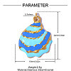 304 Stainless Steel with Enamel Pendants SA-OY002-57G-02-2