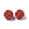 Synthetic Coral Woven Beads CORA-R019-013B-2
