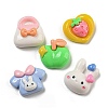Rabbit Theme Opaque Resin Decoden Cabochons RESI-G099-03-1
