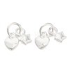 925 Sterling Silver Heart and Star Charms STER-P071-06S-1