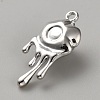 White Series Love Bow Alloy Acrylic Pendant PALLOY-WH0115-01P-14-2