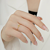 Gold Cubic Zirconia Rhombus Finger Ring RJEW-F150-67B-G-2