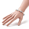 Natural Quartz(Dyed) & Pearl Round Beaded Stretch Bracelet for Women BJEW-JB09246-04-4
