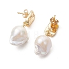 Nuggets Natural Baroque Pearl Keshi Pearl Dangle Stud Earrings EJEW-JE07001-4