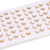 Star & Moon Brass Micro Pave Clear Cubic Zirconia Stud Earrings PEAR-N020-JY03-5