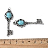 Key Brass Synthetic Turquoise Big Pendants KK-D361-01AS-31-3