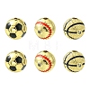 6Pcs 3 Styles Round Brass Micro Pave Cubic Zirconia Beads KK-CJ0003-49-1