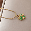 Vintage 304 Stainless Steel Enamel Maple Leaf Pendant Necklaces for Women YM5382-3