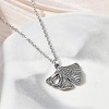 304 Stainless Steel Ginkgo Leaf Pendant Necklaces SA-CBA5A8D-05P-3