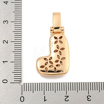 Brass Micro Pave Clear Cubic Zirconia Pendants KK-B099-01G-L-1