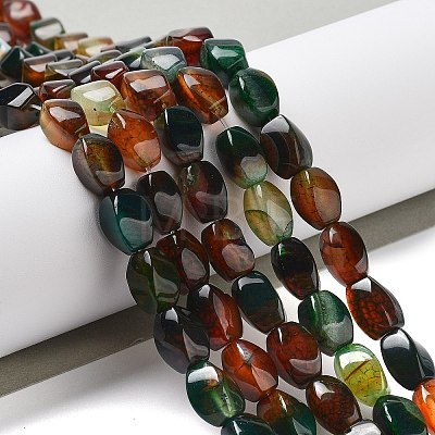 Natural Dragon Veins Agate Beads Strands G-G172-01M-1