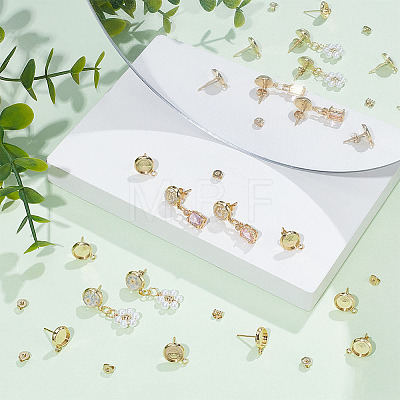 20Pcs Brass Stud Earring Findings KK-UN0006-19-1