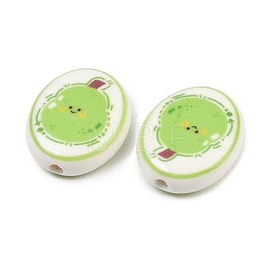 Printed Handmade Porcelain Beads PORC-B009-01F-1
